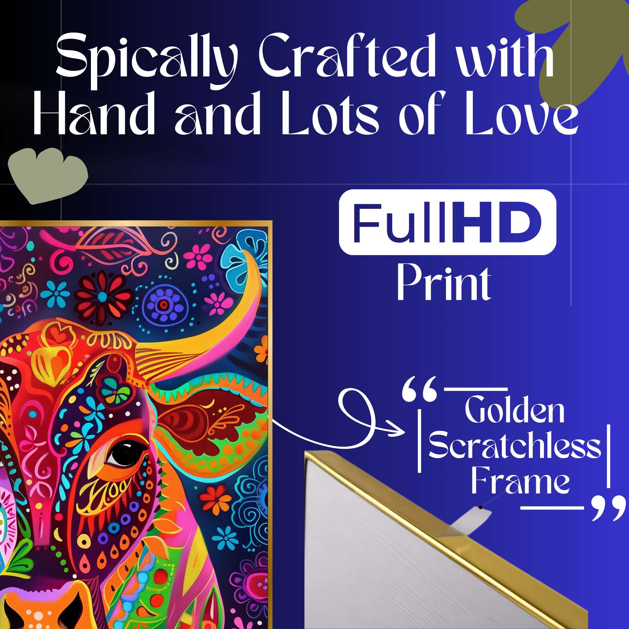 Set of Three Wall Paintings for Wall Dacoration Golden Framed Wall Paintings for Living Room & Bedroom Wall Art for Home Decoration & Office Wall Décor (24x18 inch CH-GD3-7) - Image 4